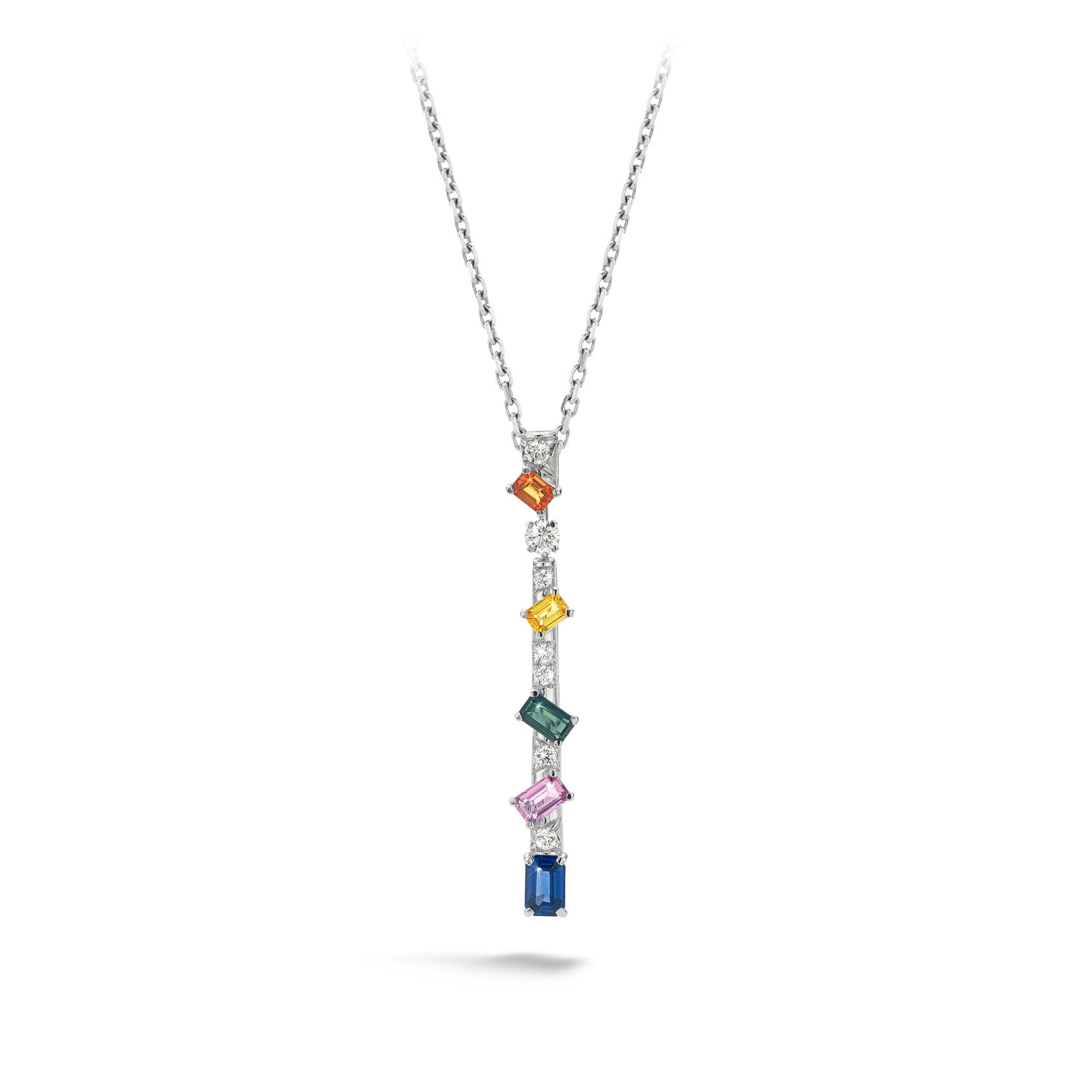 pendant necklace sapphire white gold