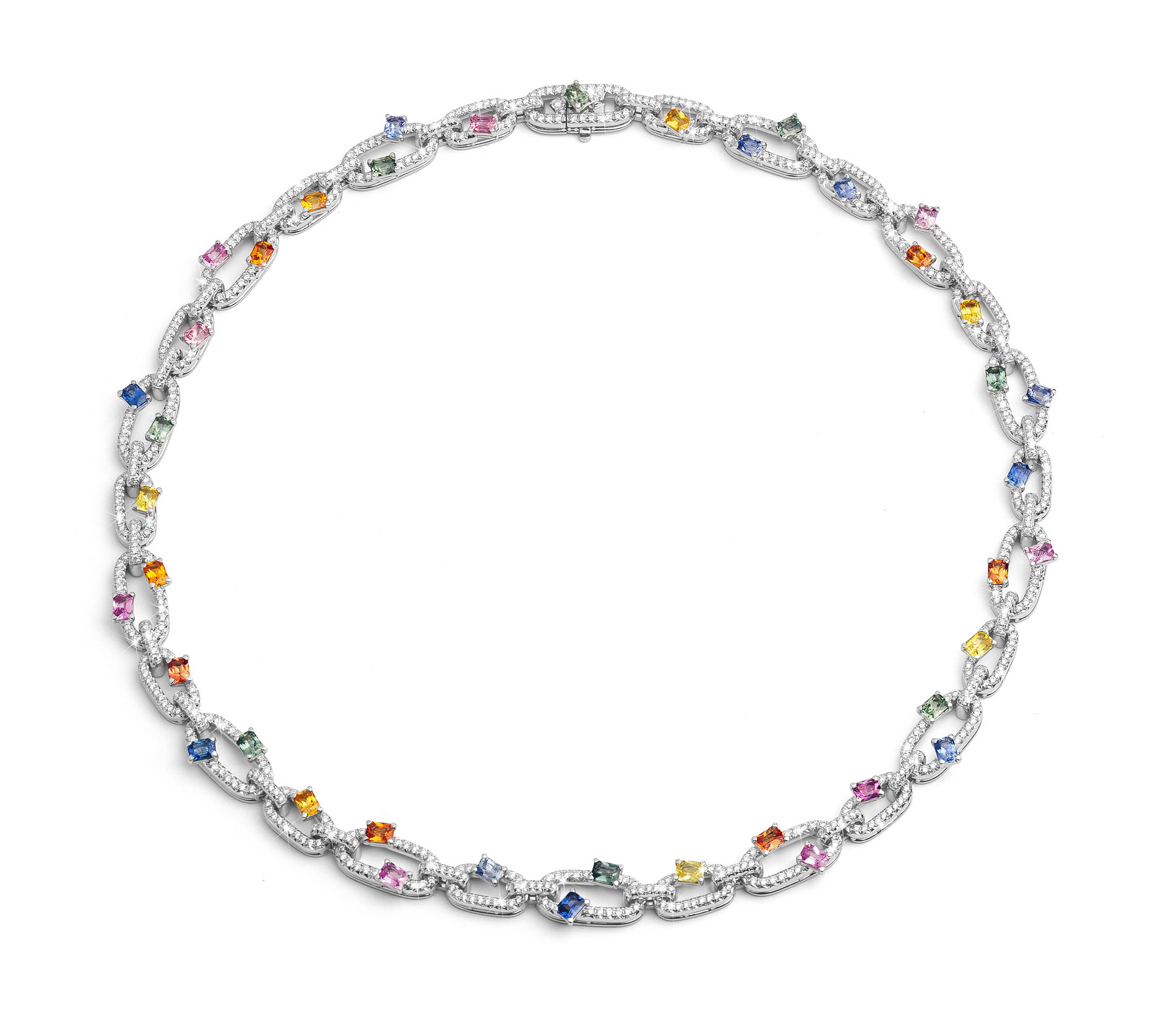 necklace white gold coloured sapphire