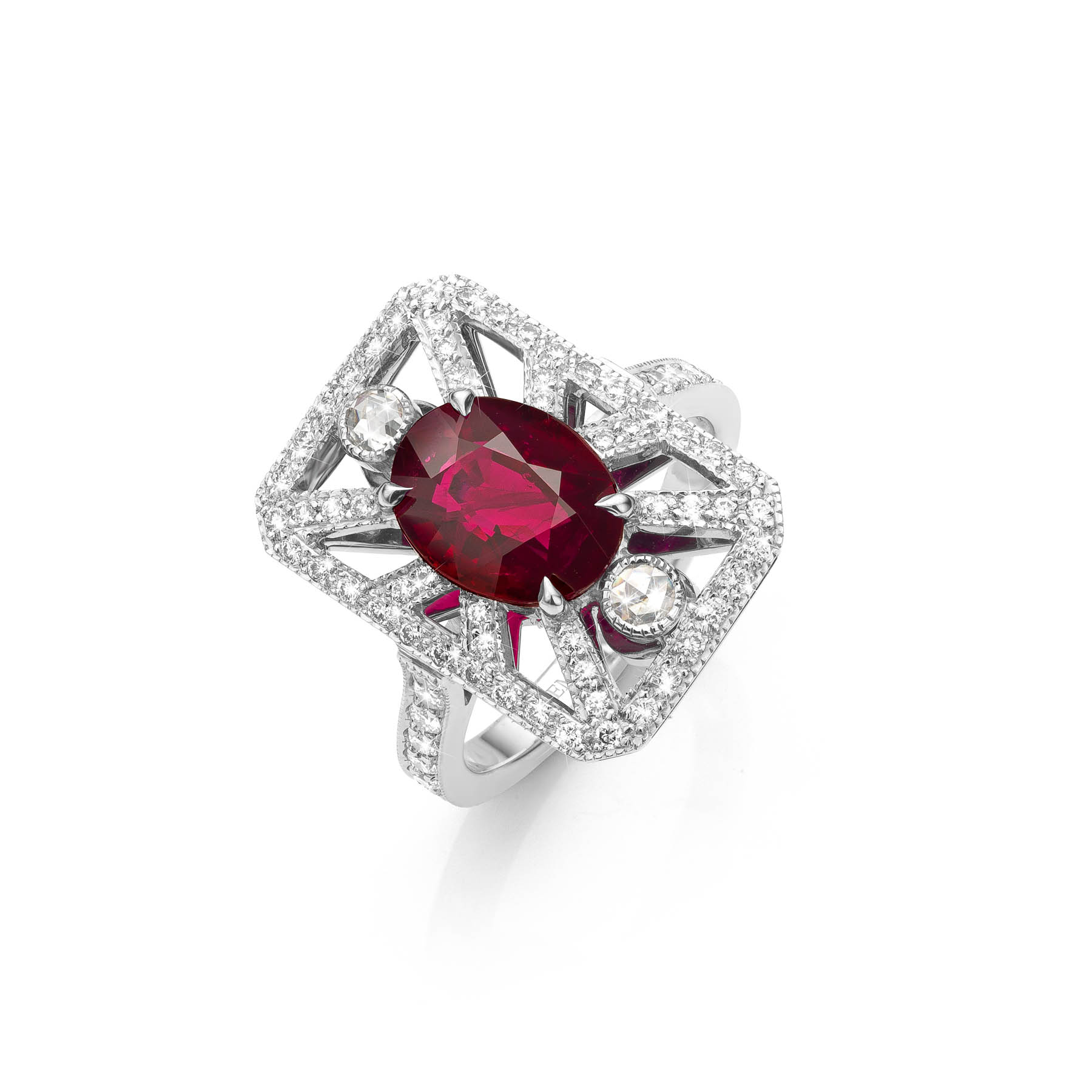 Bague Art Déco rubis