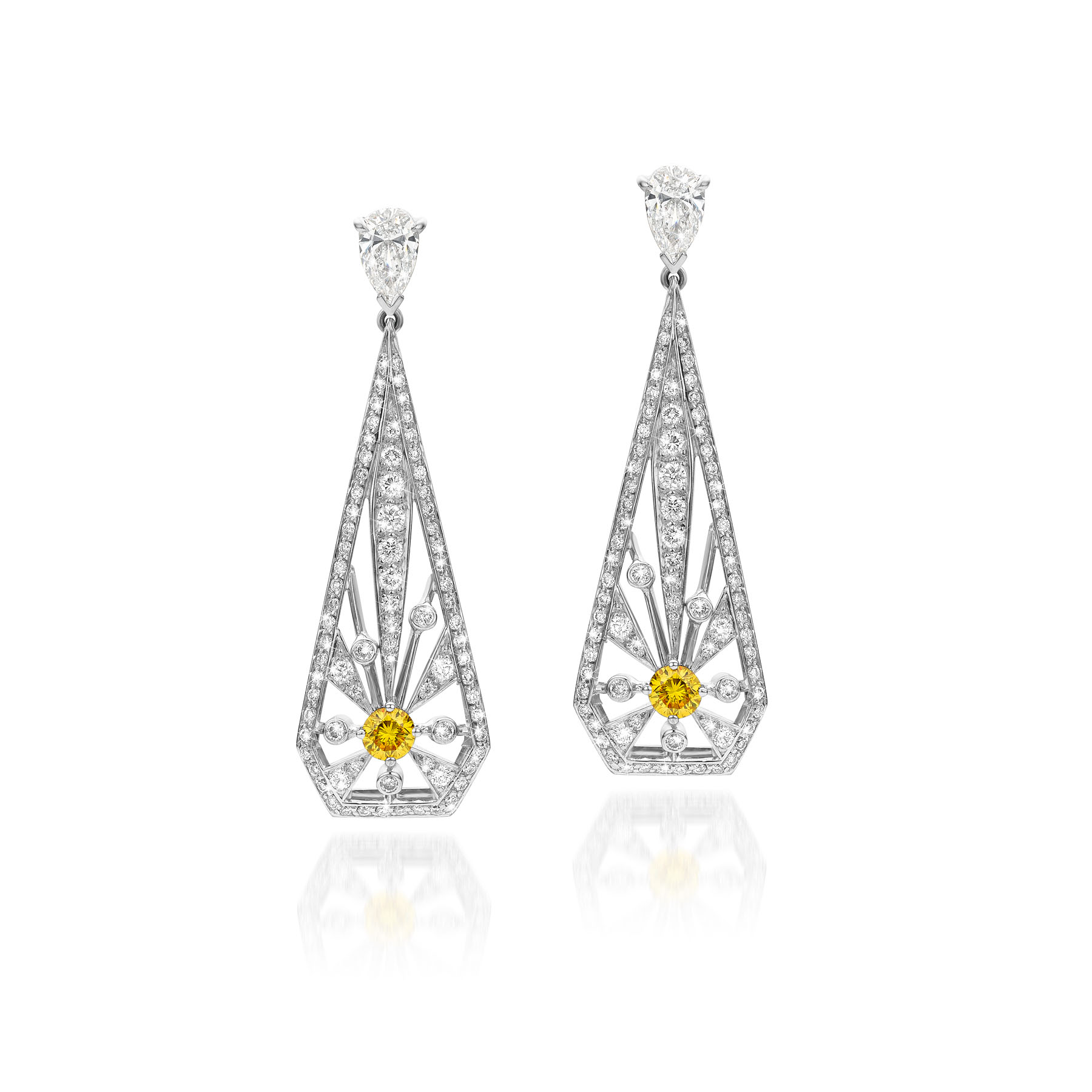 earrings art deco diamonds