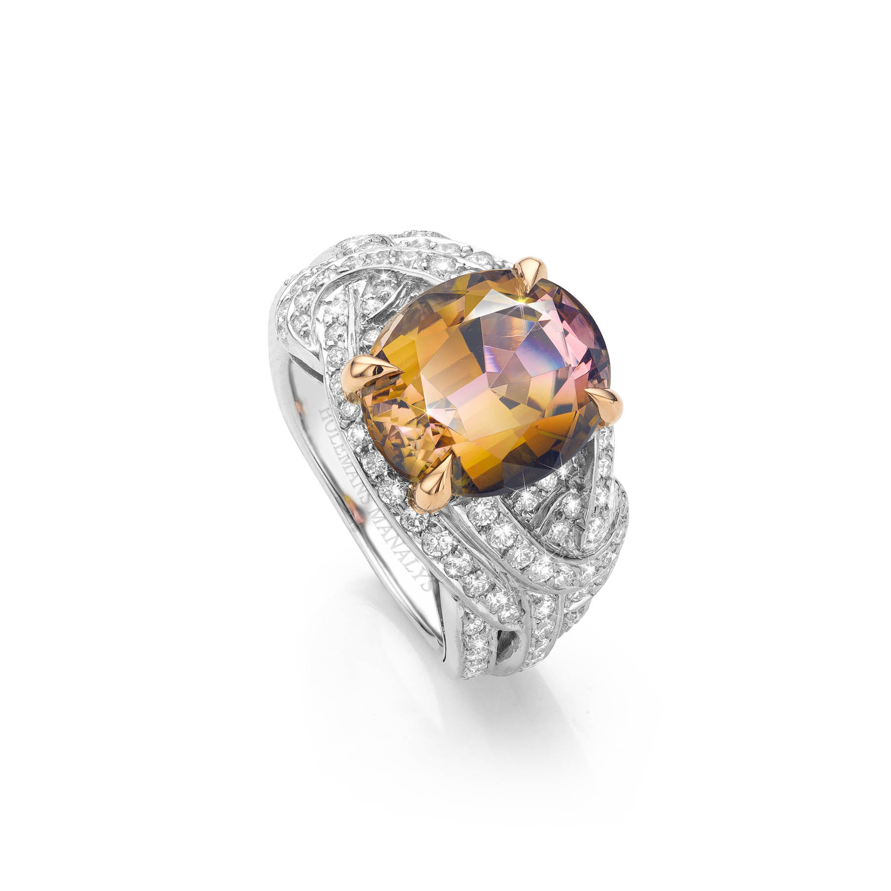 Bague Mordorée tourmaline bi-colore de 5,82 cts