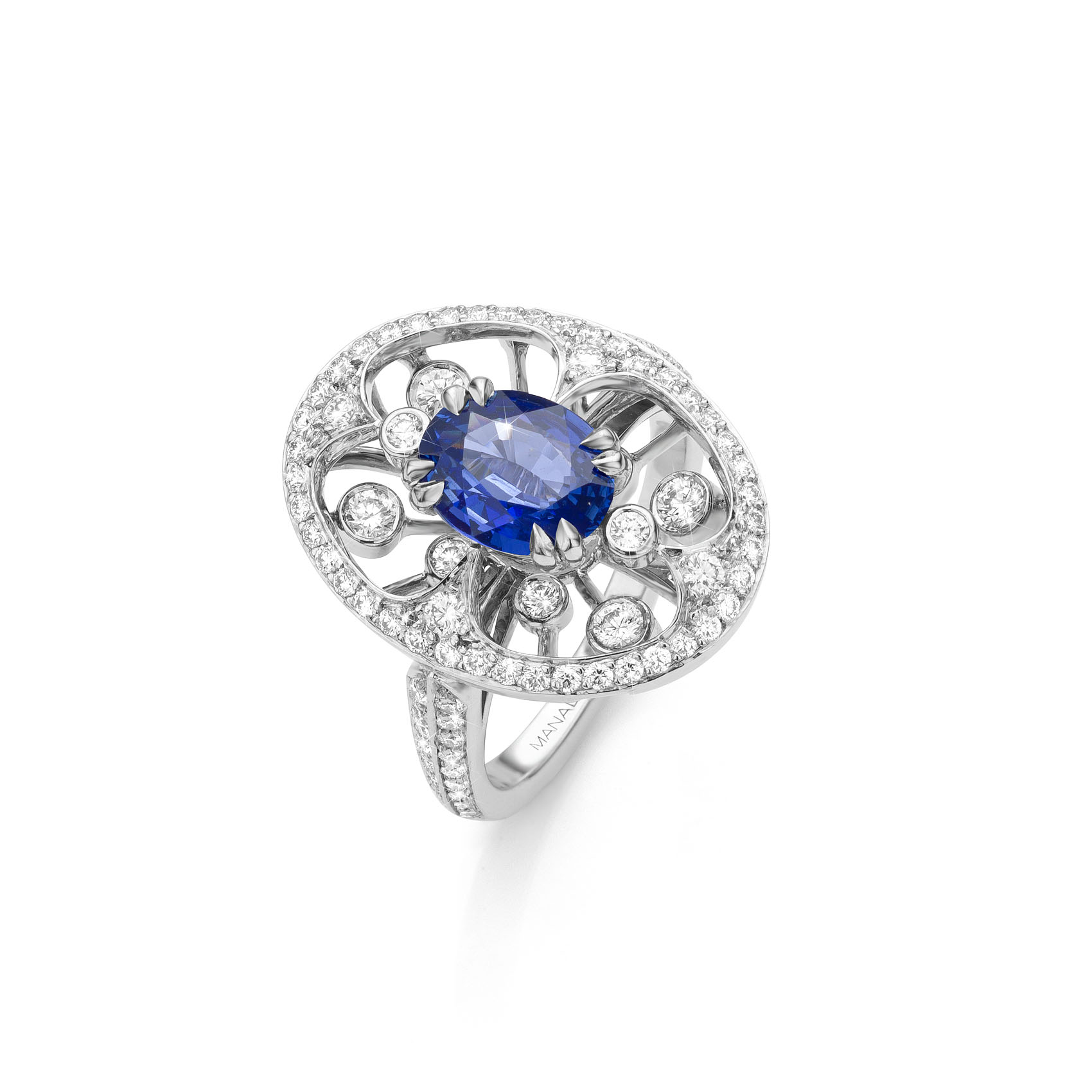 ring art deco sapphire white gold